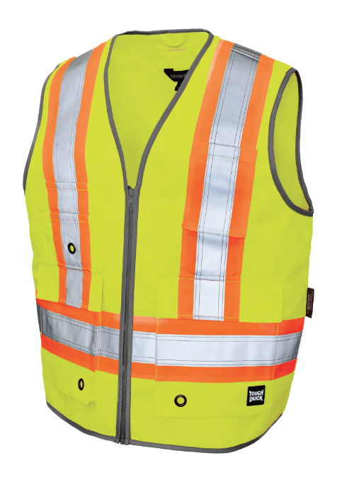 TOUGH DUCK POLY TWILL DELUXE SAFETY VEST - SV12