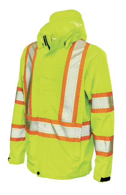 TOUGH DUCK PACKABLE RIPSTOP SAFETY RAIN JACKET - SJ05