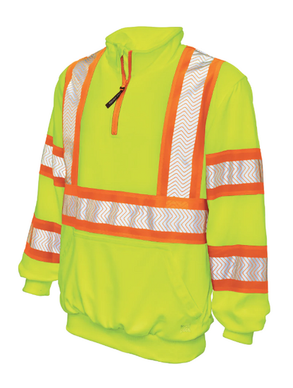 TOUGH DUCK  SJ19 - FLEECE ¼ ZIP SAFETY PULLOVER - SJ19