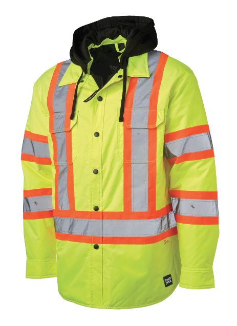 TOUGH DUCK QUILT-LINED HOODED SAFETY JAC-SHIRT - SJ51