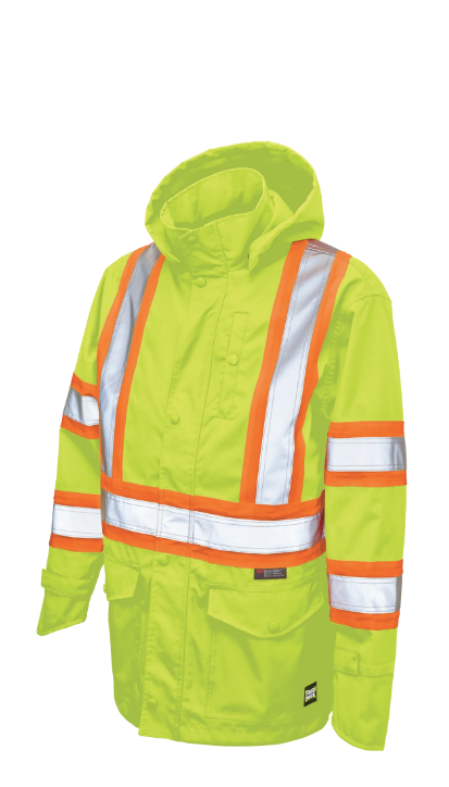 TOUGH DUCK PREMIUM RIPSTOP SAFETY RAIN JACKET - SJ35