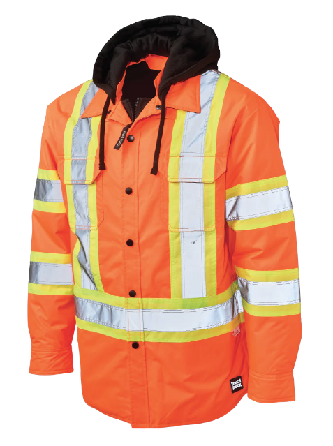 TOUGH DUCK QUILT-LINED HOODED SAFETY JAC-SHIRT -  SJ51