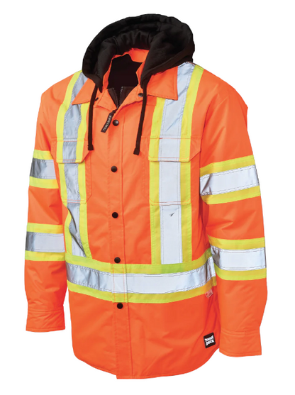 TOUGH DUCK QUILT-LINED HOODED SAFETY JAC-SHIRT -  SJ51