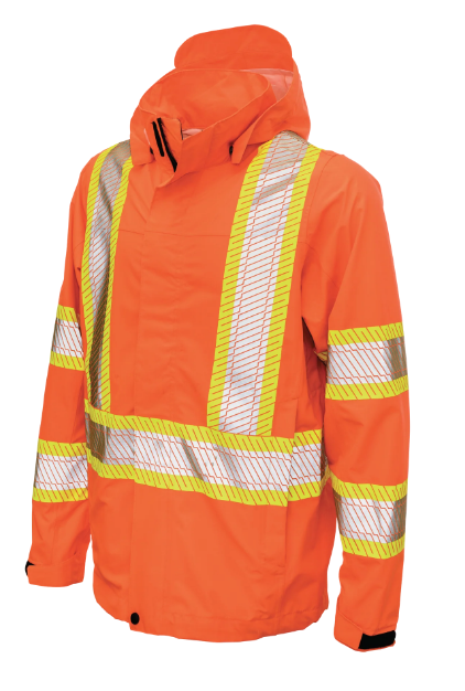 TOUGH DUCK PACKABLE RIPSTOP SAFETY RAIN JACKET - SJ05