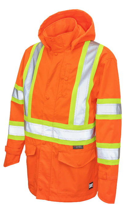 TOUGH DUCK PREMIUM RIPSTOP SAFETY RAIN JACKET - SJ35