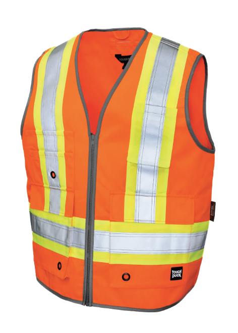 TOUGH DUCK POLY TWILL DELUXE SAFETY VEST - SV12