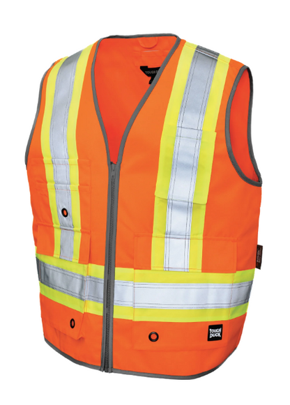 TOUGH DUCK POLY TWILL DELUXE SAFETY VEST - SV12