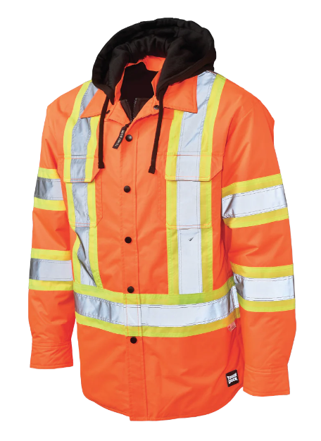 TOUGH DUCK QUILT-LINED HOODED SAFETY JAC-SHIRT - SJ51