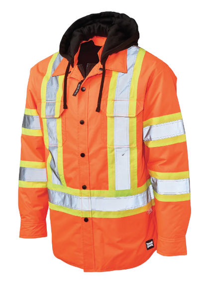 TOUGH DUCK QUILT-LINED HOODED SAFETY JAC-SHIRT - SJ51