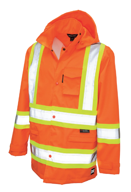 TOUGH DUCK RIPSTOP SAFETY RAIN JACKET -  S372