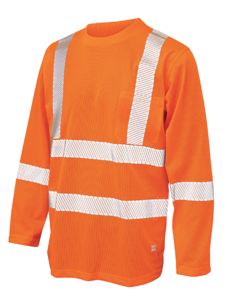 TOUGH DUCK MICRO MESH LONG-SLEEVE SAFETY T-SHIRT WITH POCKET - ST08