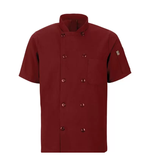 RED KAP® CHEF DESIGNS® SHORT SLEEVE CHEF COAT WITH OILBLOK + MIMIX™. - 046X