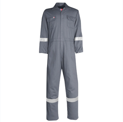 Big Bill® Flame Resistant Industrial Coverall Westex Ultrasoft® with Reflective Material 7 oz - Gray - TX1308US7