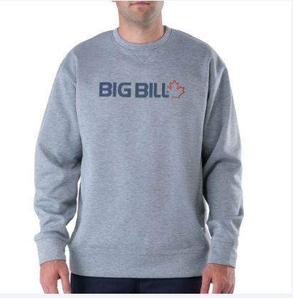 BIG BILL® Technical Fleece Crewneck with Graphic Logo - BBFL70