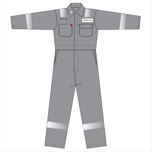 Big Bill® Flame Resistant Unlined Coverall with Reflective Tape - Gray - 1348US7