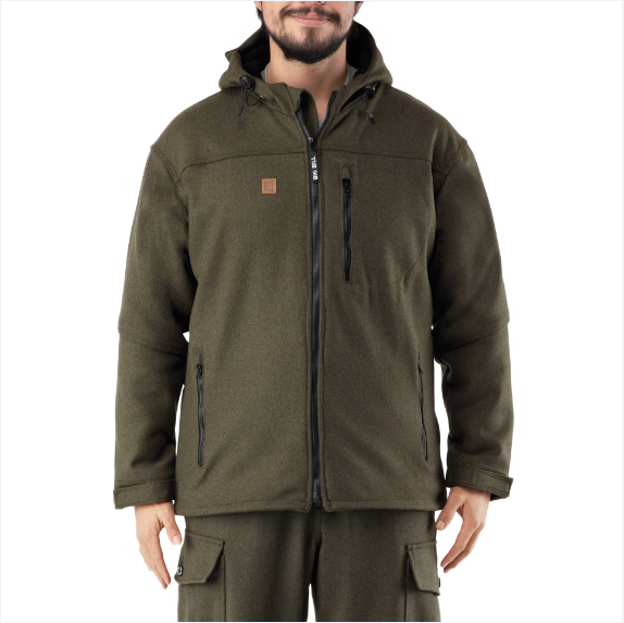 BIG BILL® Hooded Merino Wool Jacket - Green - JKTMER
