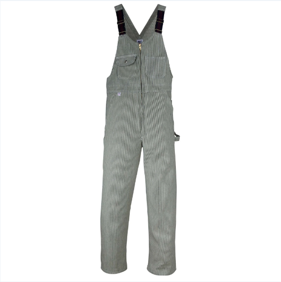 BIG BILL® Hickory Stripe Bib Overall with Zip Front Closure - Hickory - 93
