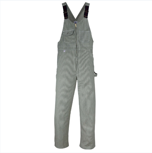 BIG BILL® Hickory Stripe Bib Overall with Zip Front Closure - Hickory - 93