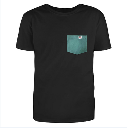 BIG BILL® Black T-Shirt with Colored Pocket - Light Green - PKTEEBLK