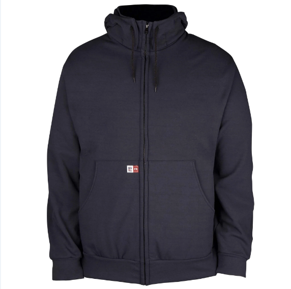Big Bill® Flame Resistant Wind Resistant Zip-Front Sweatshirt with Detachable Hood - Navy - DW27WP12