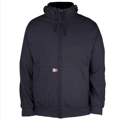 Big Bill® Flame Resistant Wind Resistant Zip-Front Sweatshirt with Detachable Hood - Navy - DW27WP12