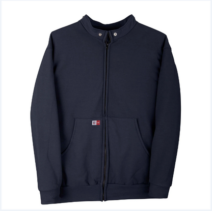 Big Bill® Flame Resistant Zip-Front Sweatshirt with Detachable Hood - Navy - DW27S11