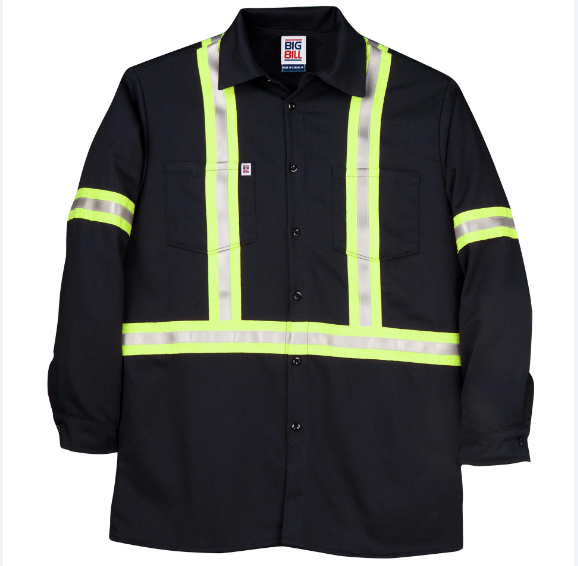 BIG BILL® Industrial Work Shirt with Reflective Tape - Navy - 235BF