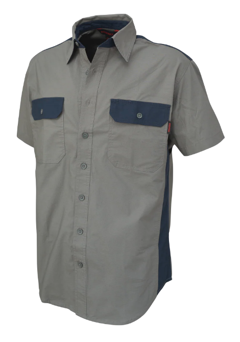 TOUGH DUCK SHORT-SLEEVE TOUGH FLEX RIPSTOP COLOUR BLOCK SHIRT - WS18
