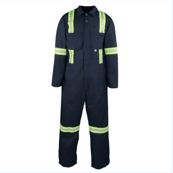 BIG BILL® 100% Cotton Industrial Work Coverall with Reflective Tape - Navy - 414VBF