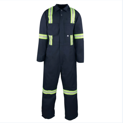 BIG BILL® 100% Cotton Industrial Work Coverall with Reflective Tape - Navy - 414VBF