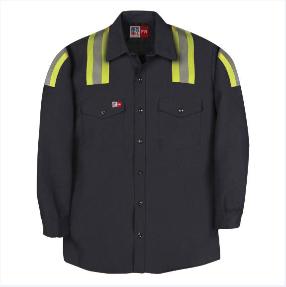 Big Bill® Flame Resistant Westex® Vinex® Work Shirt with Reflective Tape - Navy - TX298VX8