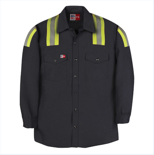 Big Bill® Flame Resistant Westex® Vinex® Work Shirt with Reflective Tape - Navy - TX298VX8