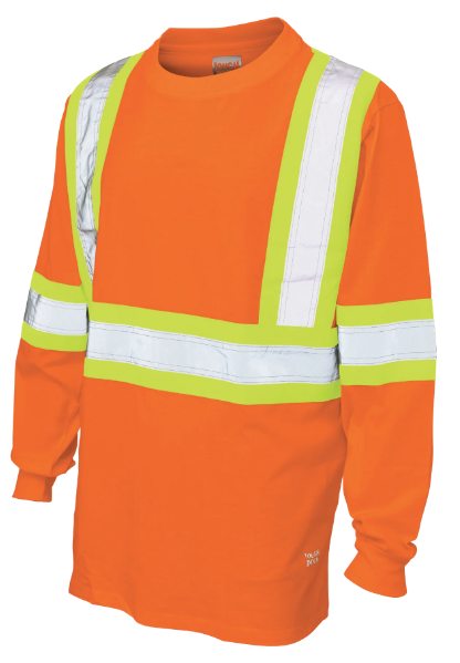 TOUGH DUCK  COTTON JERSEY LONG-SLEEVE SAFETY T-SHIRT - ST21