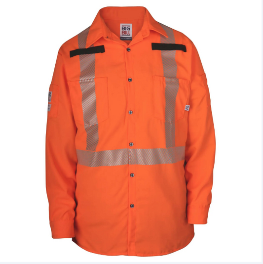 BIG BILL® Ripstop High Visibility Long Sleeve Shirt - Orange - 154HVP