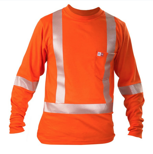BIG BILL® Lightweight Hi Vis Flame Resistant Long Sleeve T-Shirt - SRT5VT5