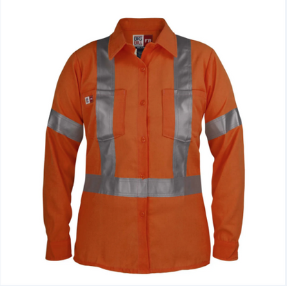 Big Bill® Westex® UltraSoft® Women’s High Visibility Flame Resistant Work Shirt - Orange - 288US7