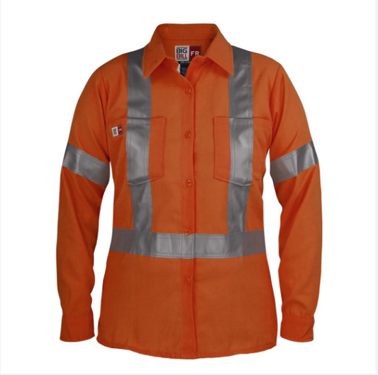 Big Bill® Westex® UltraSoft® Women’s High Visibility Flame Resistant Work Shirt - Orange - 288US7