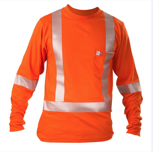 BIG BILL® High Visibility Athletic Performance Flame Resistant Long Sleeve T-Shirt - Orange - SRT5PD6