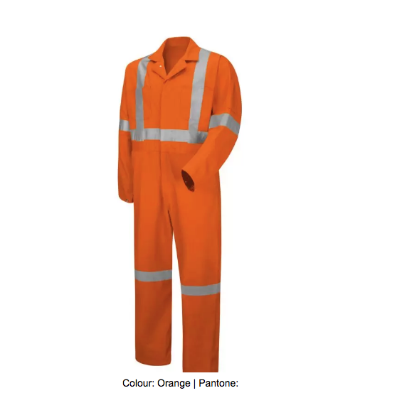 RED KAP® HI-VISIBILITY BUTTON-FRONT COVERALL WITH CSA COMPLIANT REFLECTIVE TRIM - CC5S