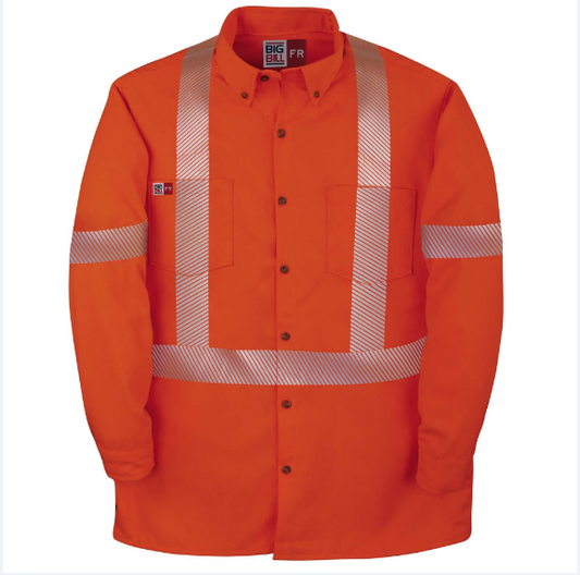 Big Bill® High Visibility Flame Resistant Button Down Dress Shirt - Orange - 148BDTS7