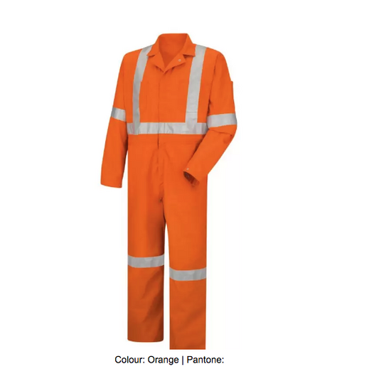 RED KAP® HI-VISIBILITY ZIP-FRONT COVERALL WITH CSA COMPLIANT REFLECTIVE TRIM - CT5S