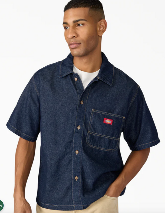 Dickies Denim Short Sleeve Button-Up Shirt