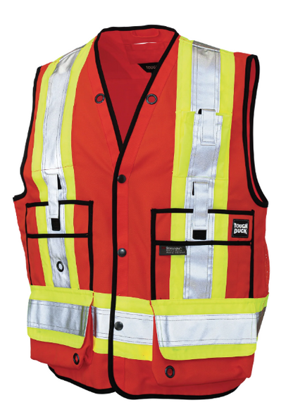 TOUGH DUCK POLY TWILL SURVEYOR SAFETY VEST - S313
