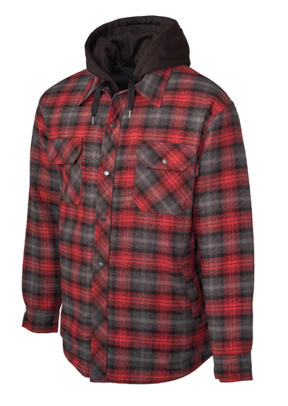 TOUGH DUCK QUILT-LINED HOODED FLANNEL JAC-SHIRT - WS06