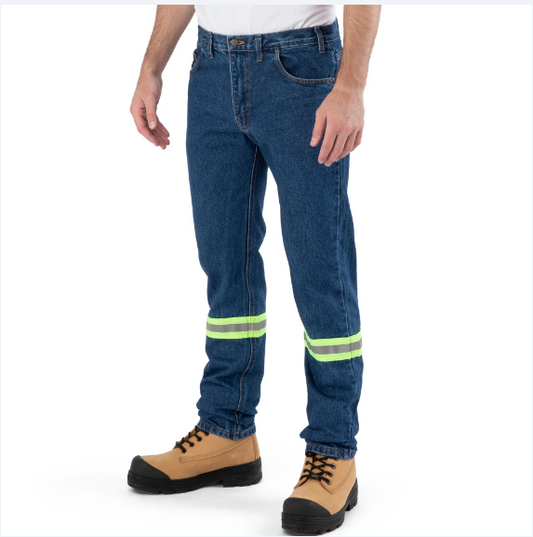 BIG BILL® Regular Fit 5-Pocket Denim Jeans with Reflective Tape - Stonewashed - RT1989