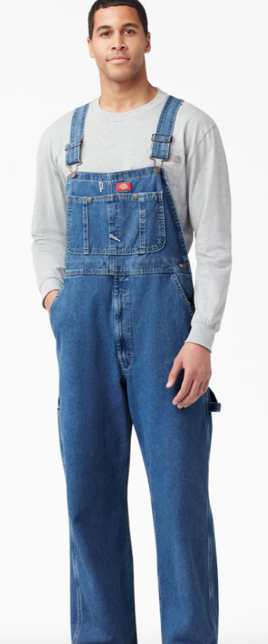 Dickies Stonewashed Indigo Bib Overalls - 8396