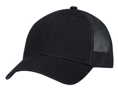 AJM International Enzyme Washed Deluxe Chino Twill / Soft Polyester Mesh Cap - 6H640M