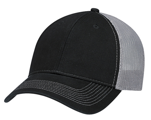 AJM International Enzyme Washed Deluxe Chino Twill / Soft Polyester Mesh Cap - 6H640M