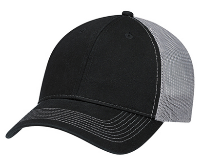 AJM International Enzyme Washed Deluxe Chino Twill / Soft Polyester Mesh Cap - 6H640M