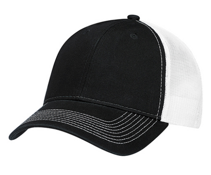 AJM International Enzyme Washed Deluxe Chino Twill / Soft Polyester Mesh Cap - 6H640M
